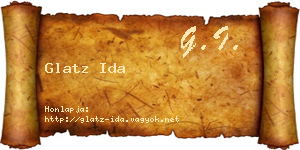 Glatz Ida névjegykártya